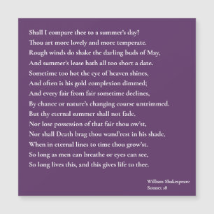 Ska jag jämföra dem med en sommardag? sonnet 18