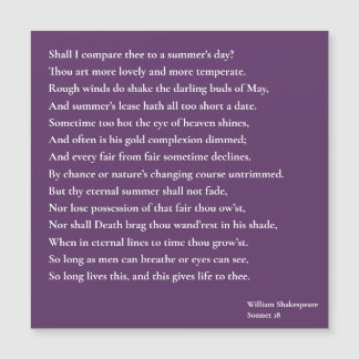 Ska jag jämföra dem med en sommardag? sonnet 18