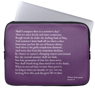 Ska jag jämföra dem med en sommardag? sonnet 18 laptop fodral