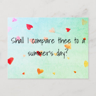 Ska jag jämföra dem med en sommardag? Sonnet 18 Vykort