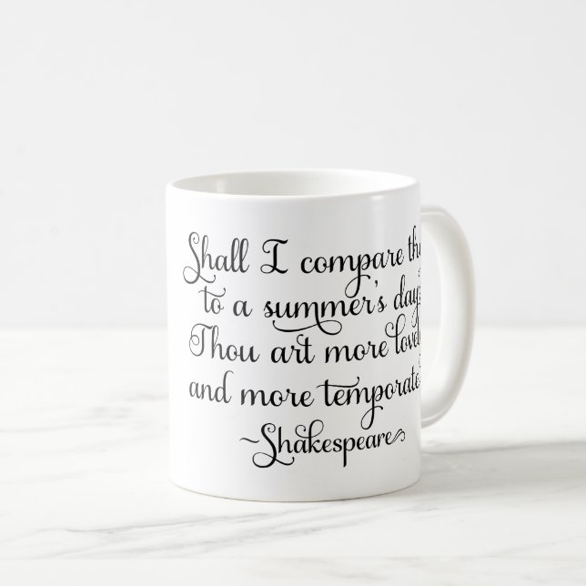 Ska jag jämföra den med sommardagen - Shakespeare? Kaffemugg (Framsida höger)
