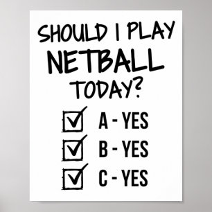 Ska jag spela netboll idag? poster