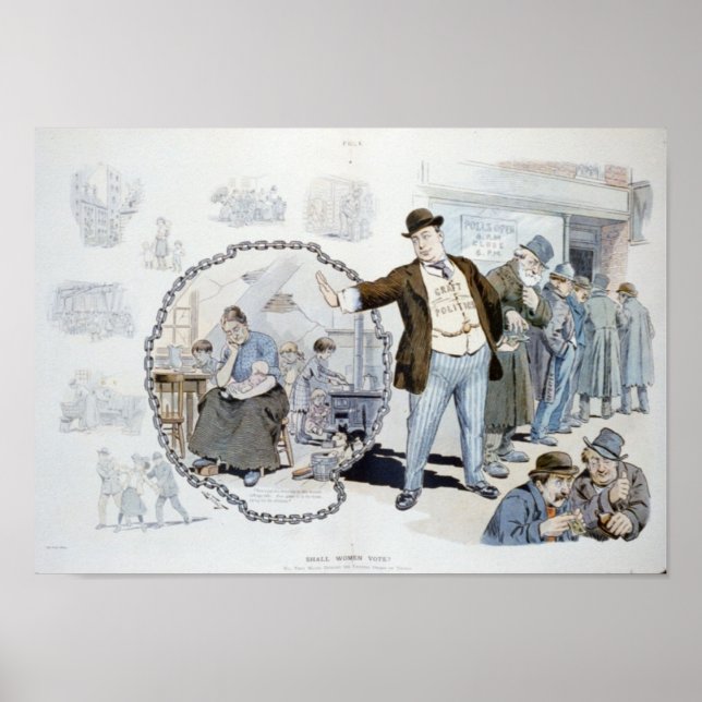 Ska kvinnor rösta? poster (Framsidan)