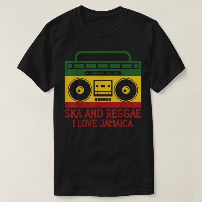 Ska och Reggae I Kärlek Jamaica Music Jamaican 285 T Shirt (Design framsida)