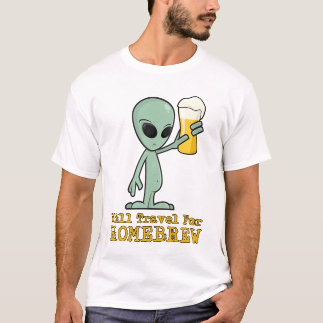 Ska resa för den hem- brygden (logotyp på baksida) tee (Framsida)