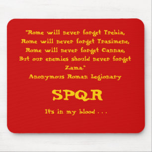 "Ska Rome glömmer aldrig. " Mousepad som är röd Musmatta