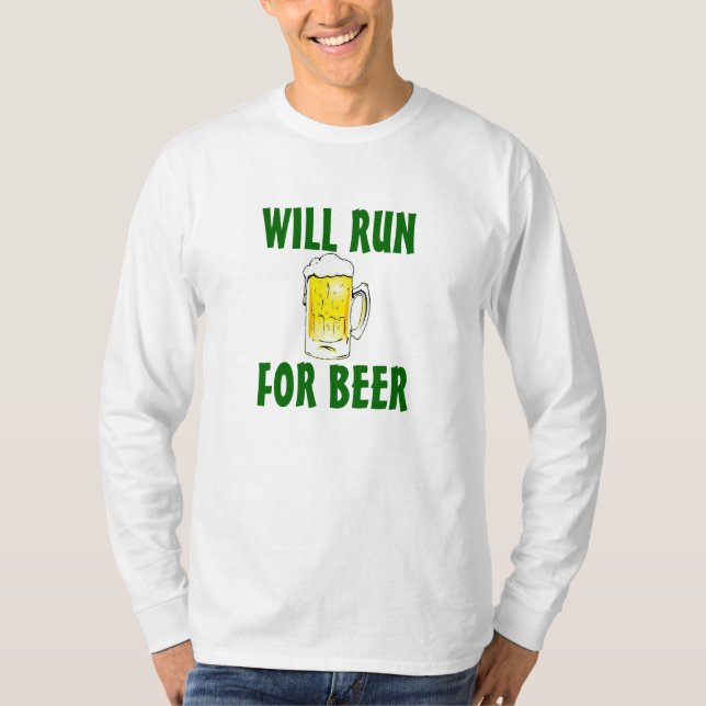 Ska springa för öl tee shirt (Framsida)