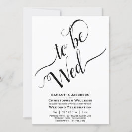 Ska vara Wed Elegant Calligraphy Simple White Bröl Inbjudningar