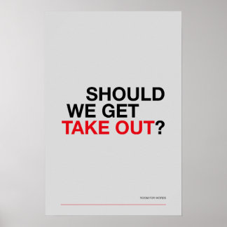 SKA VI BESTÄLLA TAKEAWAY? – Rolig köksaffisch Poster
