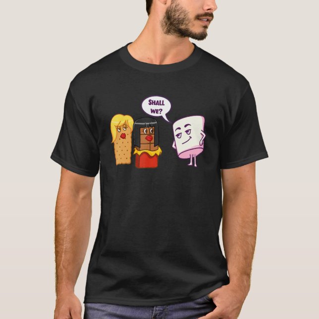 Ska vi föreslå S'mores Marshmallow Camping S T Shirt (Framsida)
