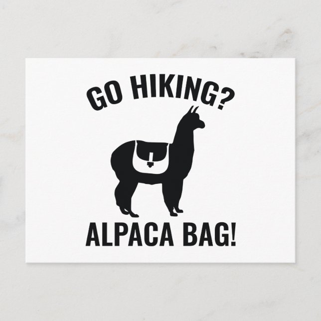 Ska vi gå och leta? Alpaca Bag! Vykort (Framsida)