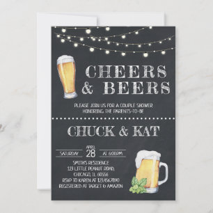 Skaal och öl Baby Shower Krittafel Inbjudningar