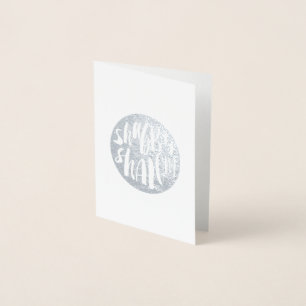 Skabbat Shalom Jewish Foil Note Greeting Card Folierat Kort