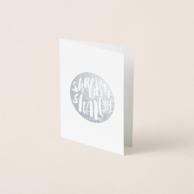 Skabbat Shalom Jewish Foil Note Greeting Card Folierat Kort (Framsida)