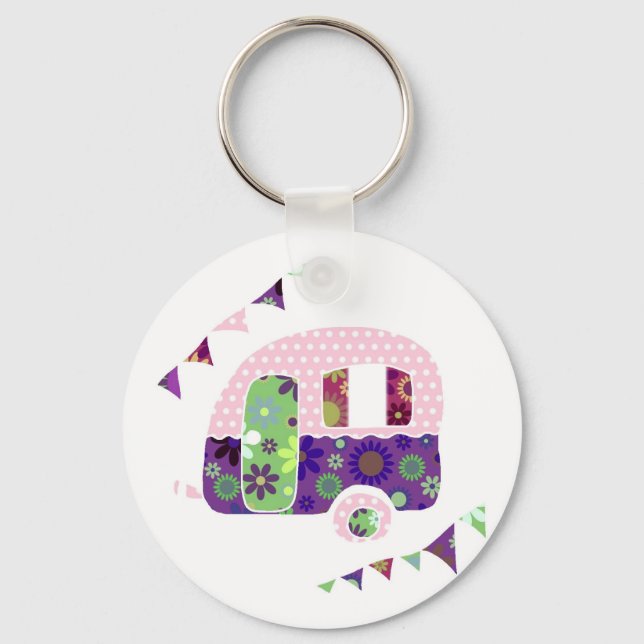 Skabbyisk släpvagn, husvagn, husvagn med bunt nyckelring (Framsida)