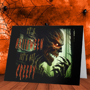 Skäckert skräckträ, monster, demon eller ghoul tack kort