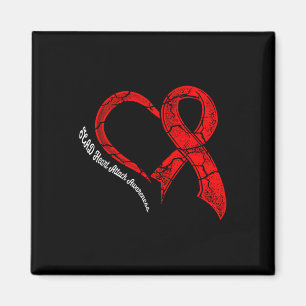 Skad Heart Attack Survivor Överlever Warrior Aware Magnet