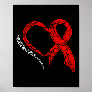 Skad Heart Attack Survivor Överlever Warrior Aware Poster