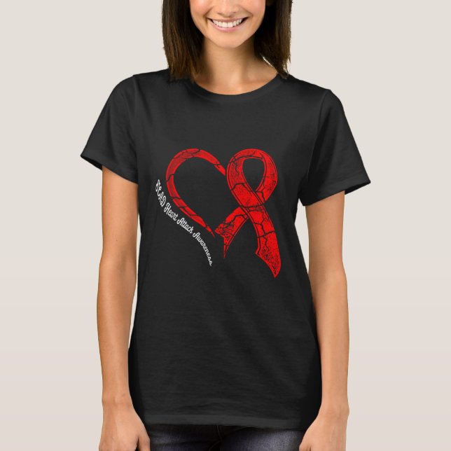 Skad Heart Attack Survivor Överlever Warrior Aware T Shirt (Framsida)