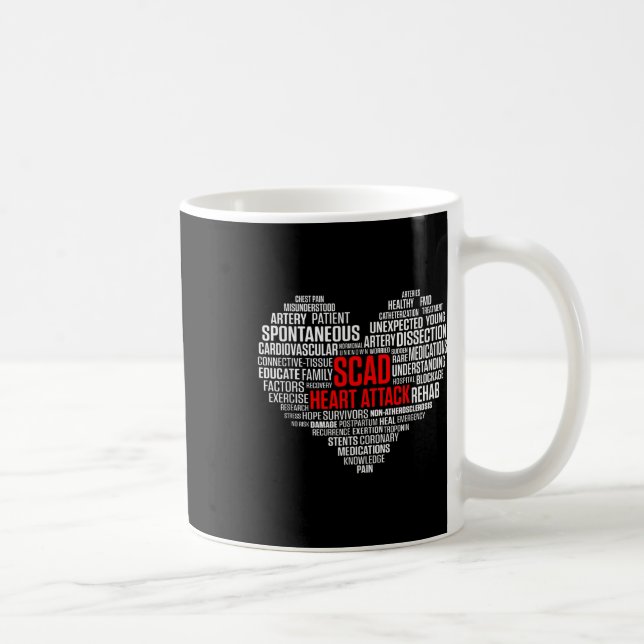 Skad Heart Attack Survivor Patient Warrior Awarene Kaffemugg (Höger)