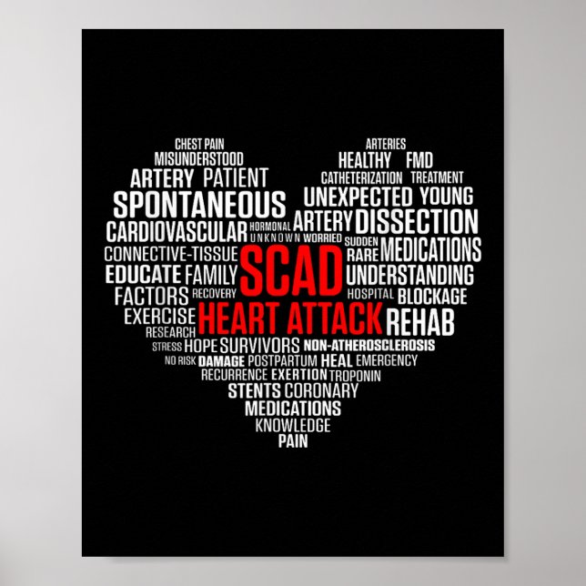 Skad Heart Attack Survivor Patient Warrior Awarene Poster (Framsidan)