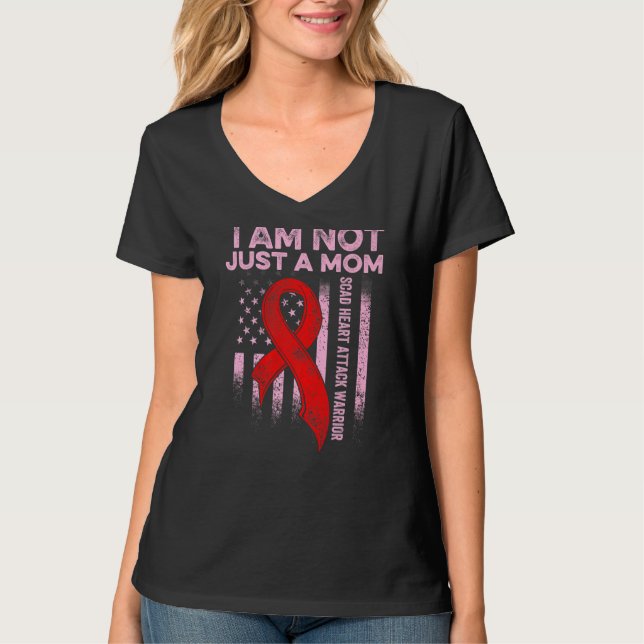 Skad Heart Attack Survivor Therapy Warrior Awarene T Shirt (Framsida)