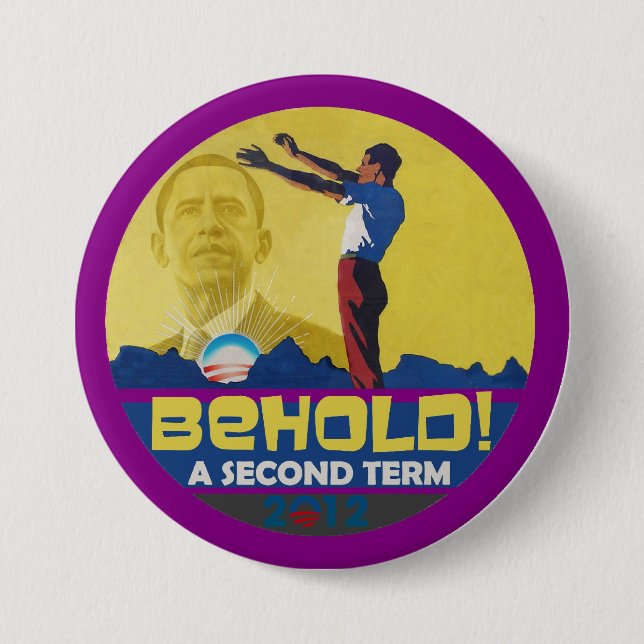 Skåda en understödja benämner Obama 2012 Knapp (Framsida)