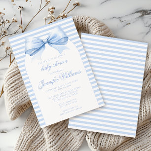 Skåda för Cute Boho Blue Bow Pojke Inbjudningar