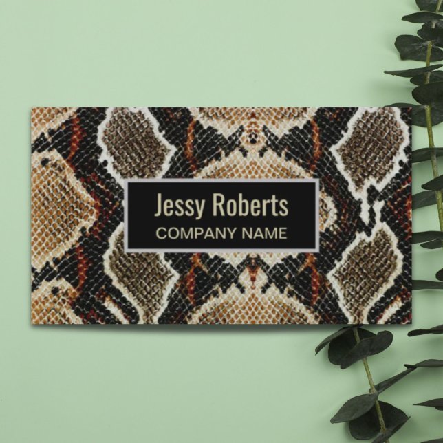 Skåda för giftigt snyggt, orm mode visitkort (Girly stylish animal print snake skin fashion business card)