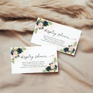 Skåda för marin och Rosa Blommigt Visning Tilläggskort