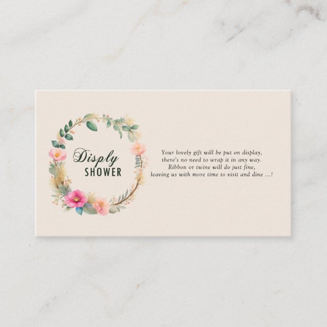 Skåda för vattenfärgsVild Blommigt Baby Visning  Tilläggskort (Framsida)