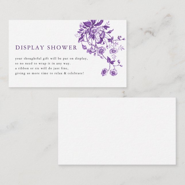 Skåda för Visning av modern Fransk-Lila-Blommigt Tilläggskort (Fram/baksida)