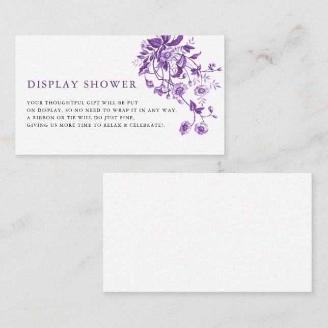 Skåda för Visning av modern Fransk-Lila-Blommigt Tilläggskort (Fram/baksida)