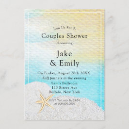 Skåda för vit Par vid havsbotten Inbjudningar