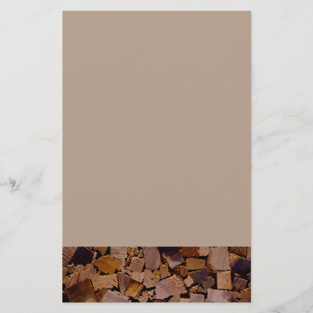 Skåda från träd bark mönster i av eldträmåda brevpapper (Framsida)