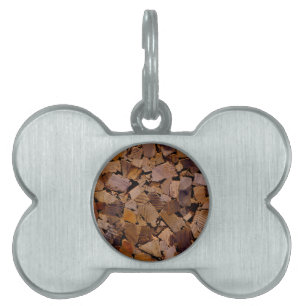 Skåda från träd bark mönster i av eldträmåda ID-bricka husdjur