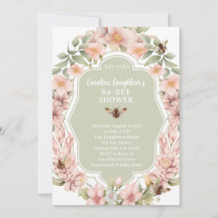 Skåda i Garden Baby Bee Shower Inbjudningar