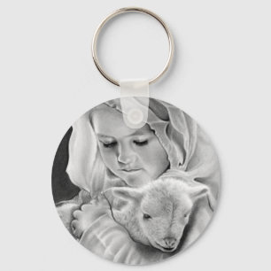 Skåda lamben av guden Keychain Nyckelring