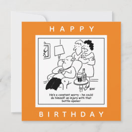 Skada med en Flaska-Open Worry-Tecknad Kort