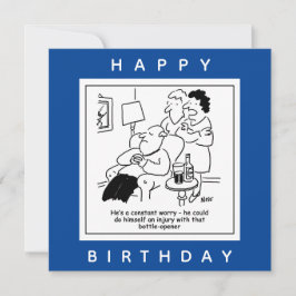 Skada med en Flaska-Open Worry-Tecknad Kort