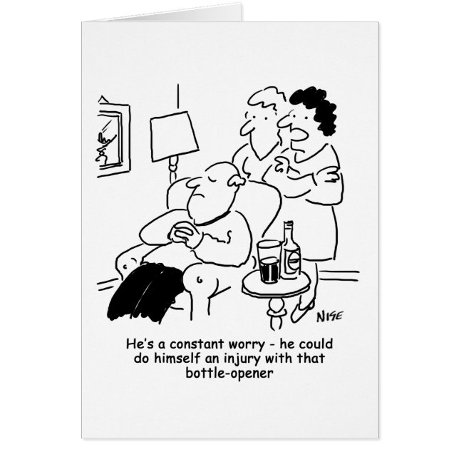 Skada med flaska-öppnare hälsningskort (Framsidan)