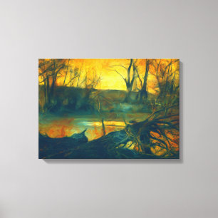 Skåda Mörk Swamp Wall Art Canvastryck