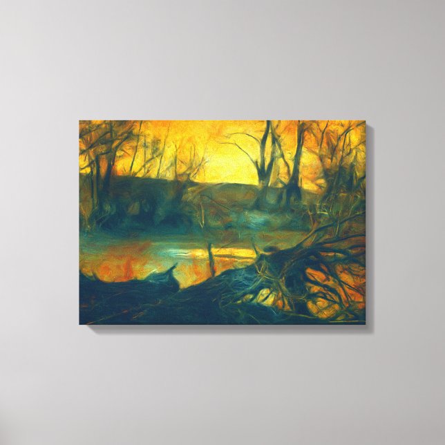 Skåda Mörk Swamp Wall Art Canvastryck (Framsida)