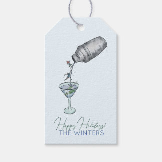 Skåda och martinis roligt teckning presentetikett