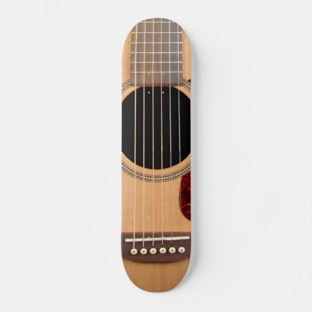 Skadad akustisk sexsträngsguitar mini skateboard bräda 18,5 cm (Framsida)