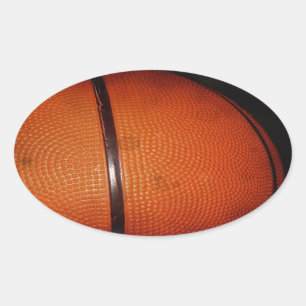Skadad basket för fotoeffekt ovalt klistermärke