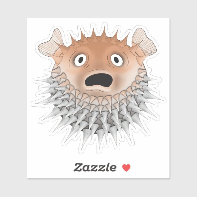 Skadad blåfisk klistermärken (Ark)