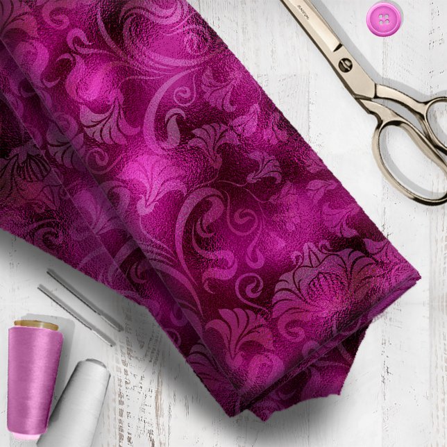 Skadad Blommigt Shimmer Magenta Ro ID461 Tyg (Skapare uppladdad)