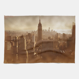 Skadad fotoeffekt New York Kökshandduk