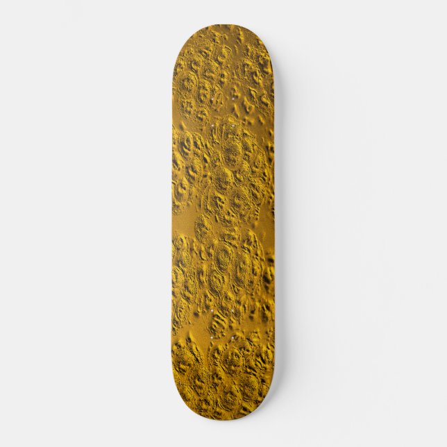 Skadad guld mini skateboard bräda 18,5 cm (Framsida)